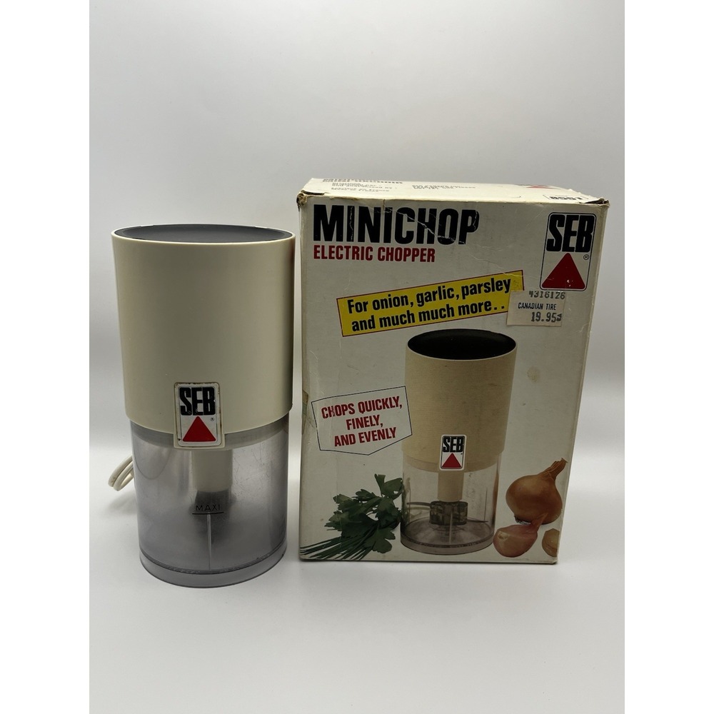 Vintage SEB Minichop Electric Food Chopper 8551 Made in‎ France w/ Box 1984